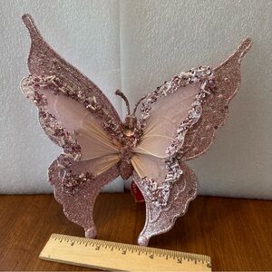 Elegant Pink Butterfly Decoration clip on ornament